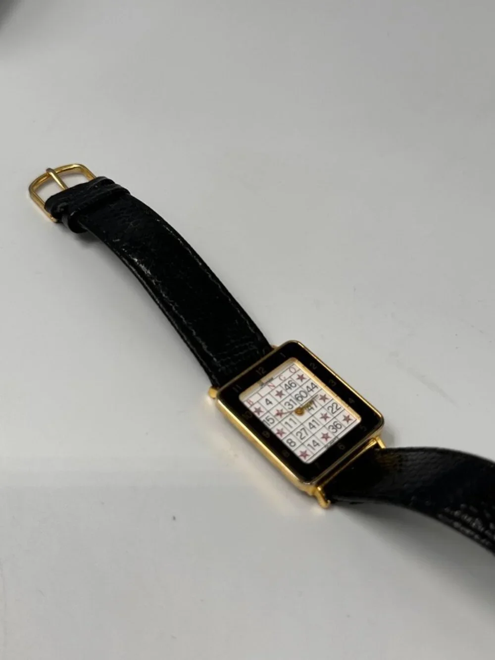 Ronica Bingo Watch Women 25mm White Dial Gold Tone Leather New Battery